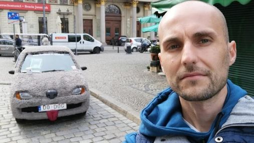 В Польше появился "собакомобиль": так украинцы собирают средства на лечение сына 