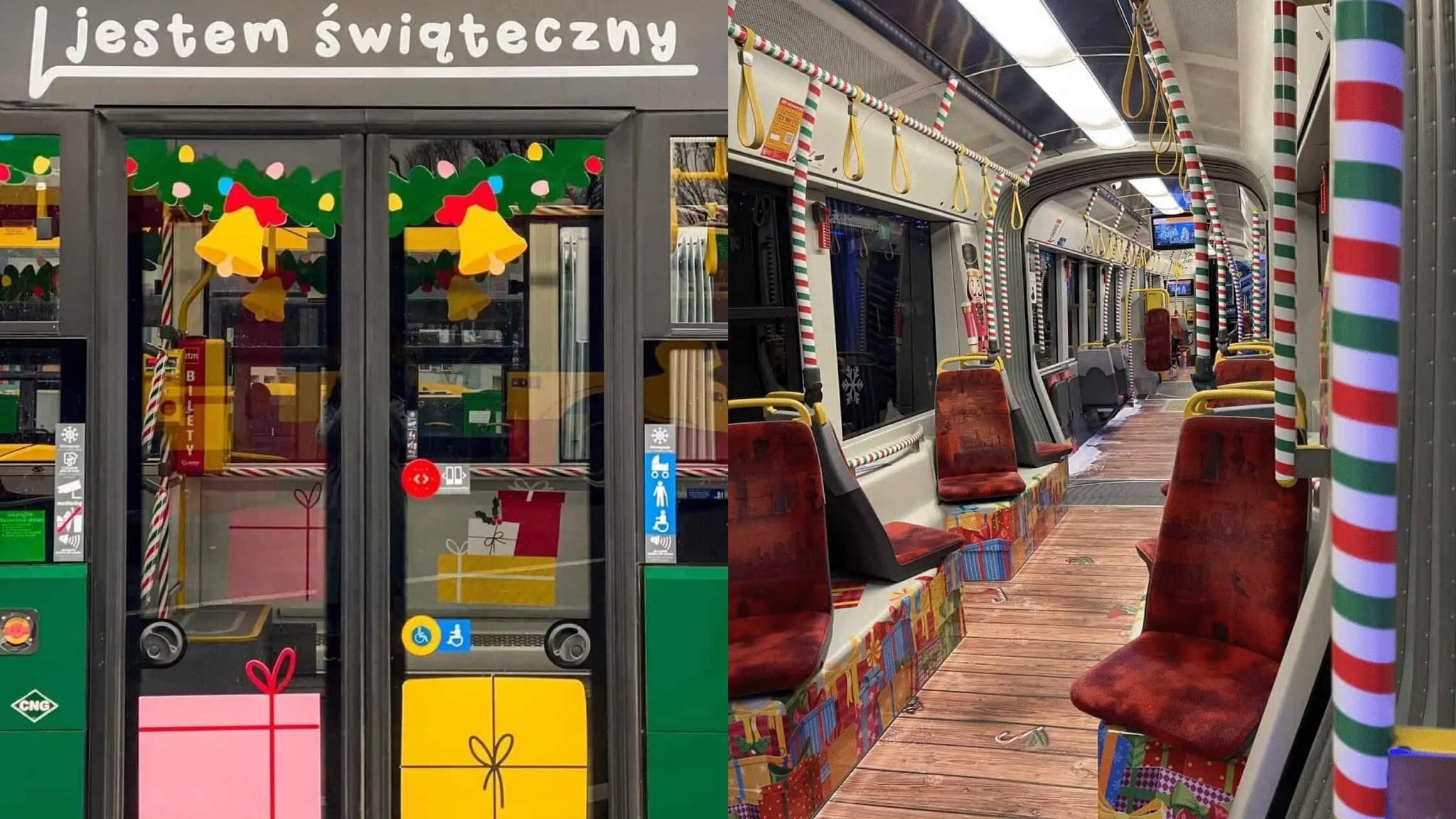 В Варшаве запустили рождественский транспорт: как он выглядит - Закордон В Варшаве запустили рождественский транспорт: как он выглядит - Закордон