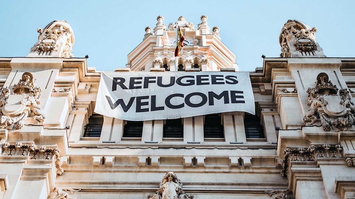 Баннер в центре Мадрида Баннер в центре Мадрида