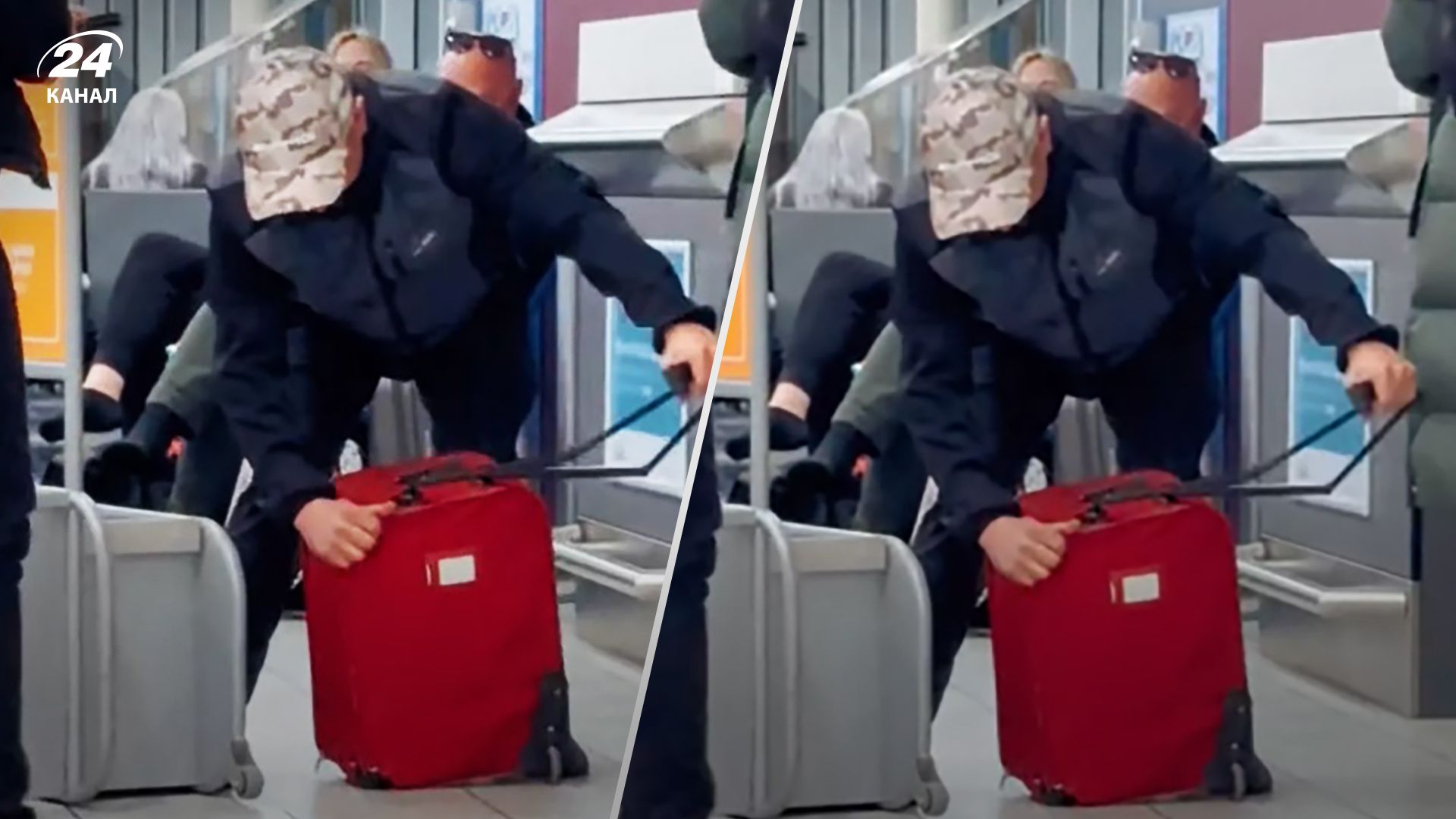 Чоловік в аеропорту розбив свою валізку, йому аплодували всі - відео