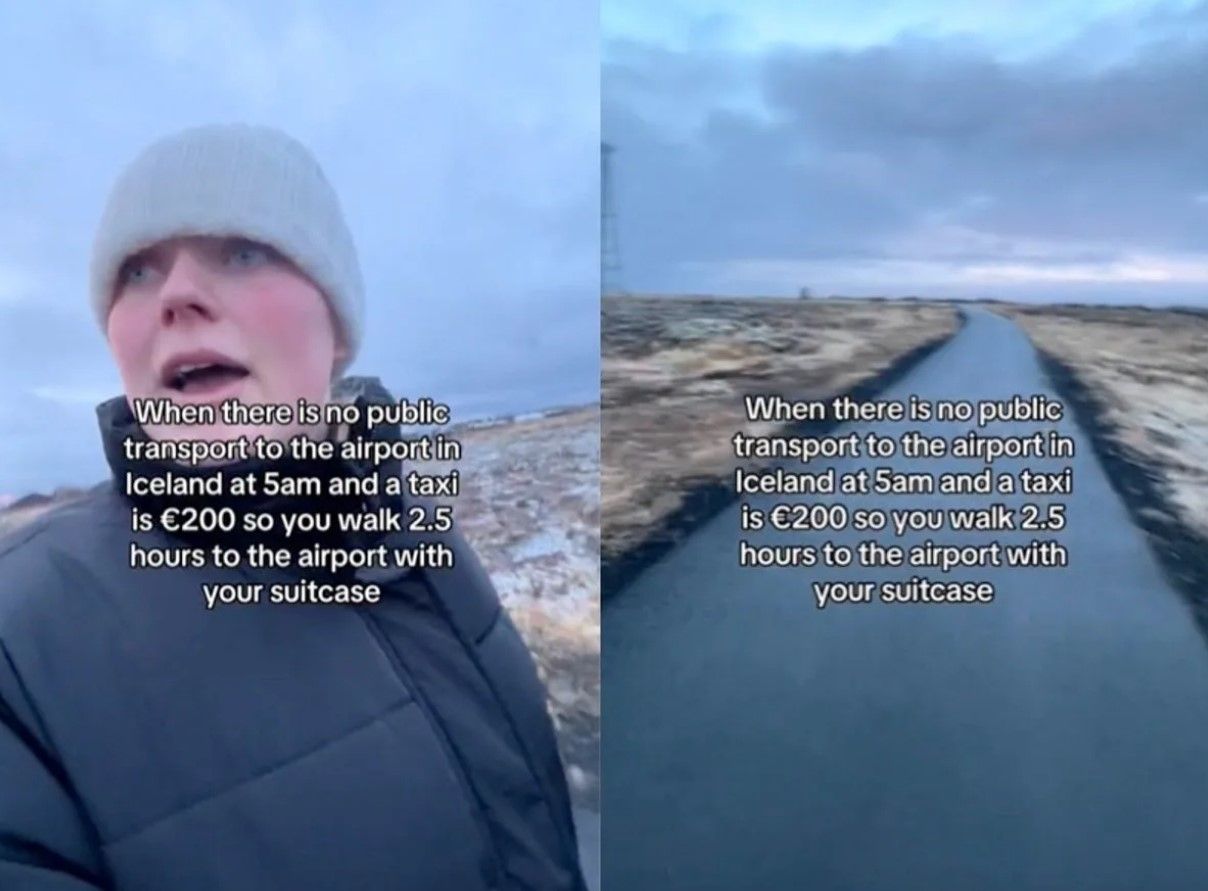 Как сэкономить в путешествии - туристка Мэйси Джейн прошла пешком до аэропорта в Исландии Как сэкономить в путешествии - туристка Мэйси Джейн прошла пешком до аэропорта в Исландии